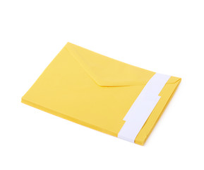 Yellow letter envelope isolated
