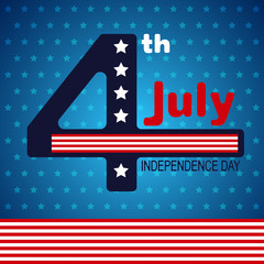 Independence day 4 th july. Design postcard.