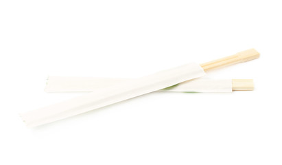 Wooden sushi chopsticks isolated