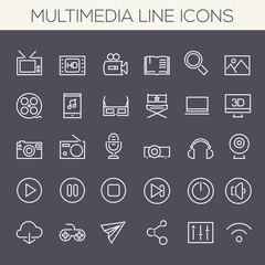 Inline Multimedia Icons Collection