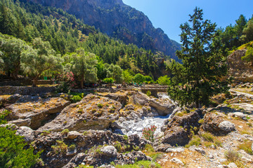 displaced village Samaria in Samaria Gorge in central Crete, Greece