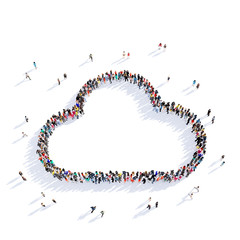 people cloud weather shape 3d