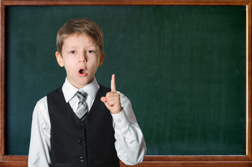 Schoolboy at the blackboard