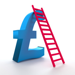 3d rendering of Pound sign with ladder