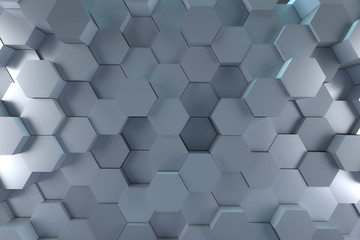 3d rendering of abstract Technical hexagonal background pattern 