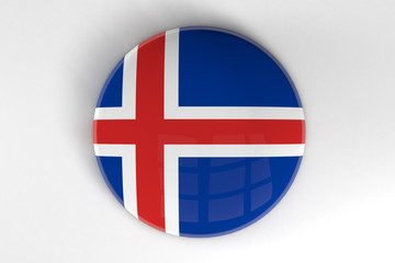 Obraz premium Iceland flag badge button