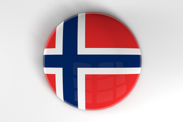 Obraz premium Norway flag button badge