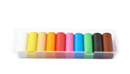 Sticks of colorful plasticine isolated