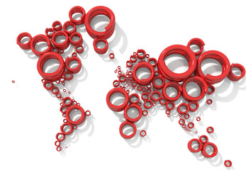 Mappa Terra 3D colore con forme spirale