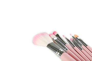 Obraz na płótnie Canvas Makeup brush set isolated on a white background