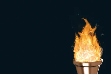 Crédence de cuisine en verre imprimé Flamme Image composite du feu olympique