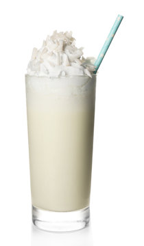 Delicious milkshake, isolated on white