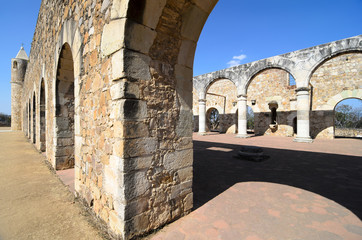 View to the yard of Convento de Cuilapam in Oaxaca