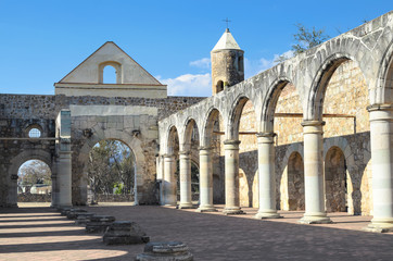 Vew to the yard of Convento de Cuilapam in Oaxaca