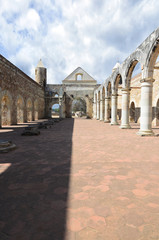 Fototapeta na wymiar View to the yard of Convento de Cuilapam in Oaxaca