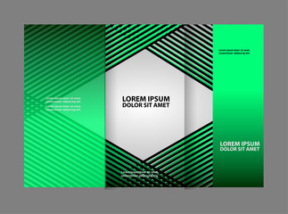 brochure design template vector trifold geometric abstract

