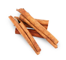 Cinnamon sticks isolated on white