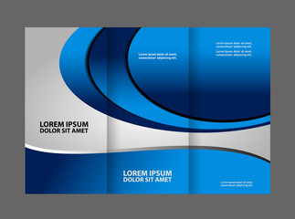 Blue Style Tri-Fold Brochure Design. Corporate Leaflet, Cover Template
