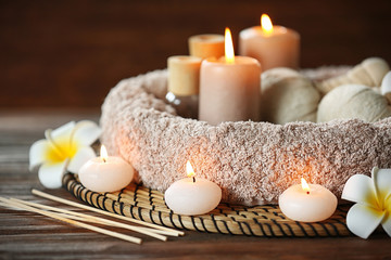 Beautiful spa composition on light background