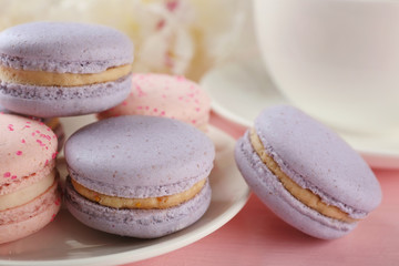 Tasty macaroons, closeup