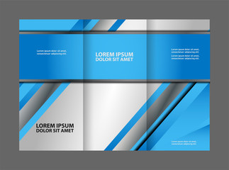 Vector tri-fold brochure design template with abstract geometric background EPS10 Tri-Fold Mock up & back Brochure Design 
