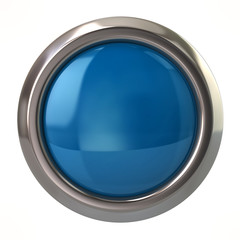 3d illustration of blue glossy button