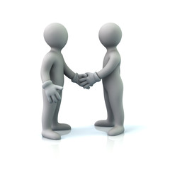 3d illustration of two business men handshake