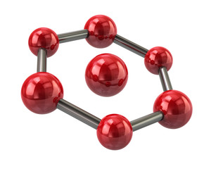 3d illustration of red molecule icon
