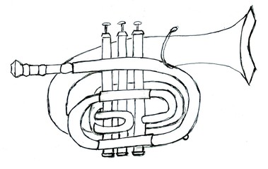 Trumpet Simple Sketch