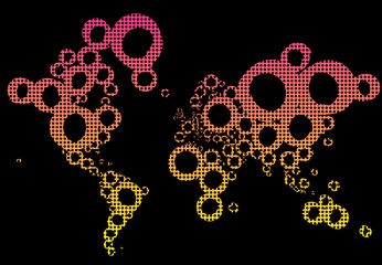 Mappa Terra 3D colore con forme spirale