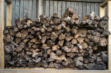 Stacked Firewood Outdoors