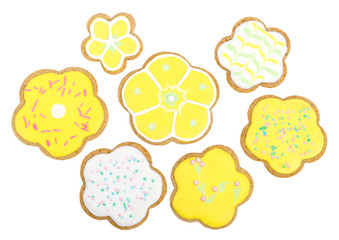 Homemade baked gingerbread, isolated on a white