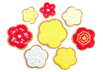 Homemade baked gingerbread, isolated on a white