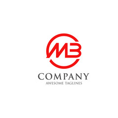  letter MB circle logo vector