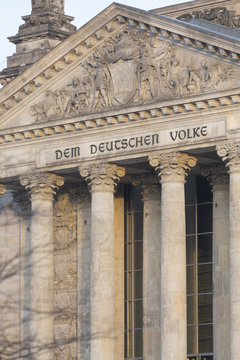 Pediment of Reichstag building (Bundestag) of Berlin