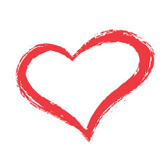 Obraz na płótnie Canvas grunge red heart shape, Valentine's Day background and texture