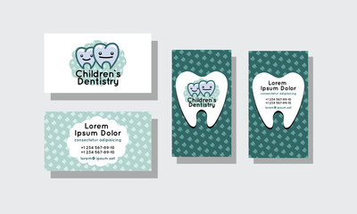 Set of business cards for dentistry