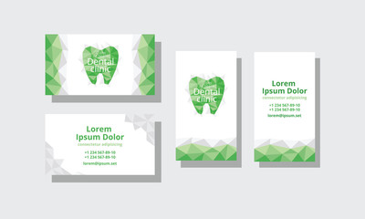 Set of business cards for dentistry