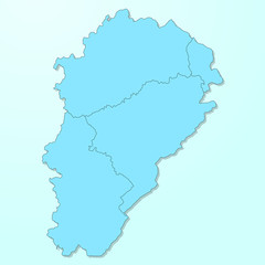 Franche-Comte blue map on degraded background vector