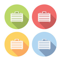 Business Metal Case Flat Icons Set