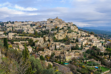 Fototapeta na wymiar Panoramic view of Gordes, Provence, France