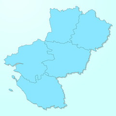 Fototapeta na wymiar Pays de la Loire blue map on degraded background vector
