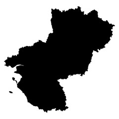 Pays de la Loire black map on white background vector