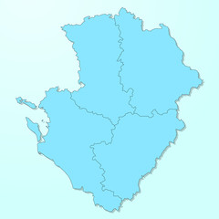 Poitou-Charentes blue map on degraded background vector