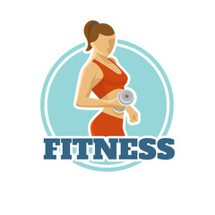 Fitness Logo Flat Design 