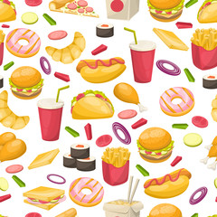 Fast Food Seamless Pattern