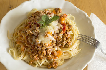 Spaghetti Bolognese on the Plate