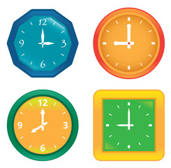 Set of various vector clocks showing different time