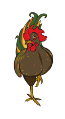 Rooster, poultry, vector illustration