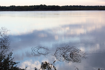 Syrdarya river at dawn. Kazakhstan